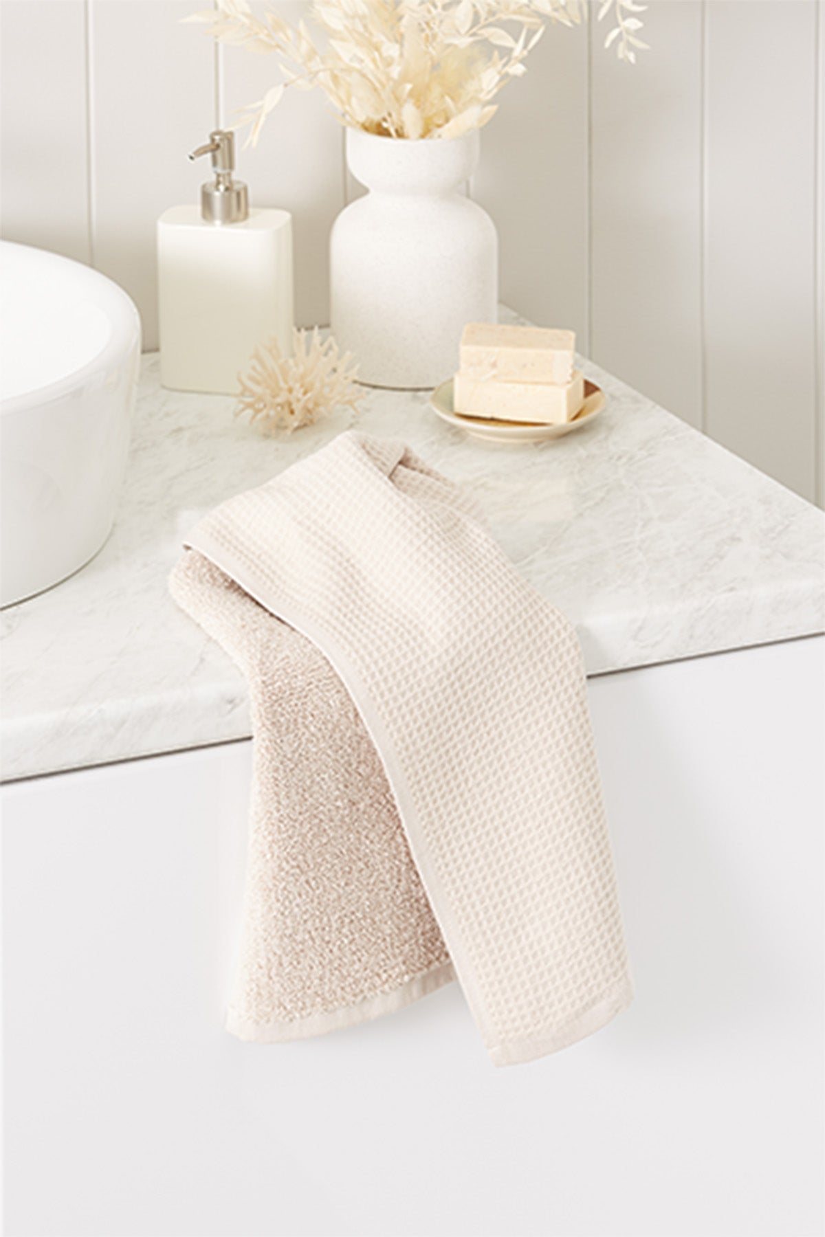 Cotton Waffle Hand Towel - Moonbeam