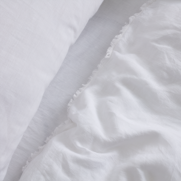 Linen Quilt Cover Set White