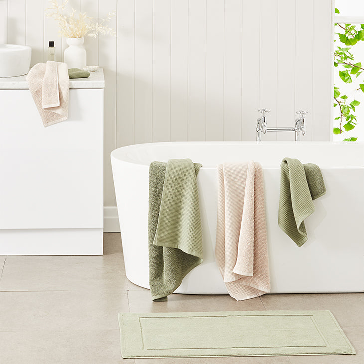 Cotton Waffle Bath Sheet - Seaspray